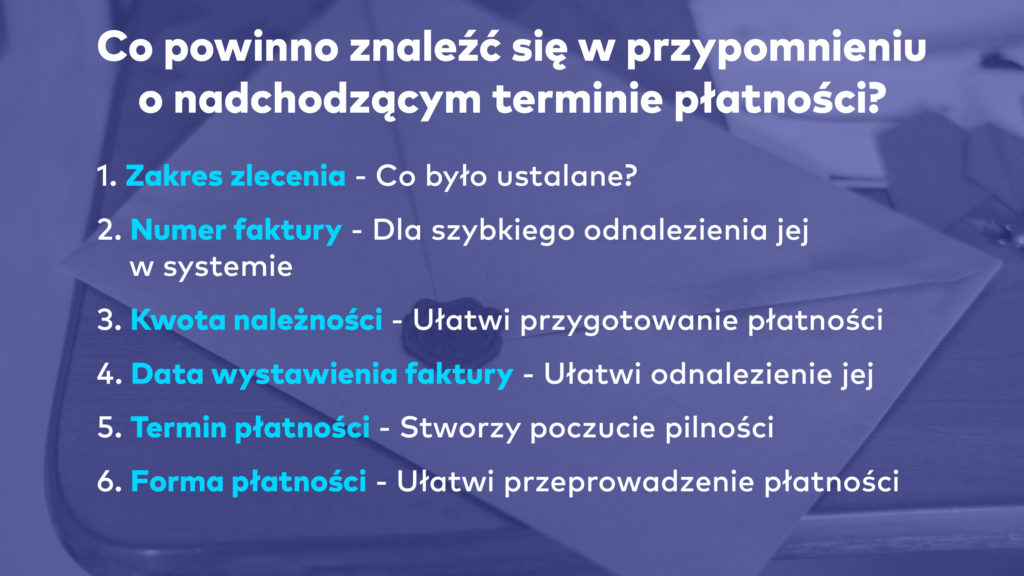 Co powinno się znaleźć w przypomnieniu o terminie płatności?