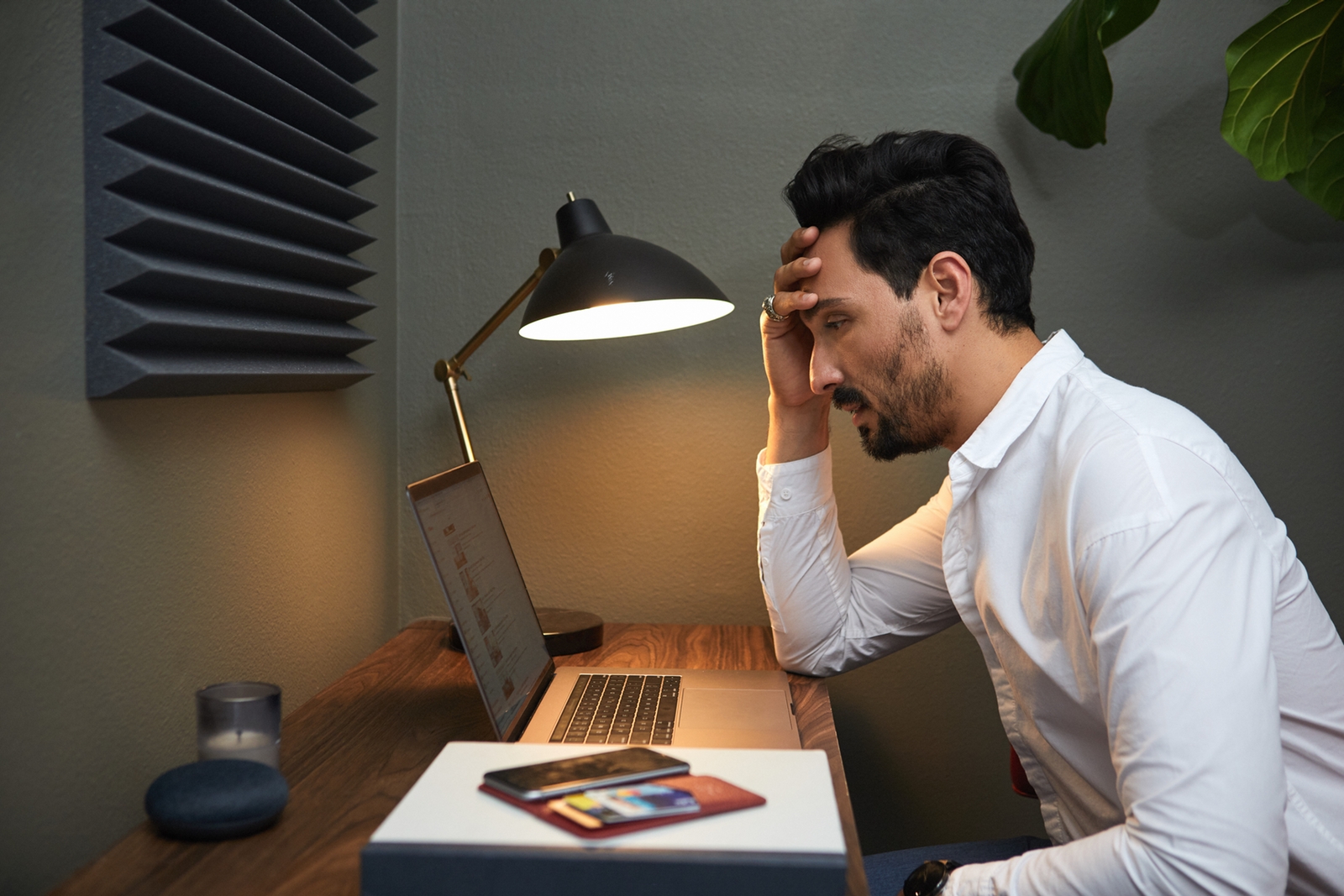 Business Man Frustrated Computer